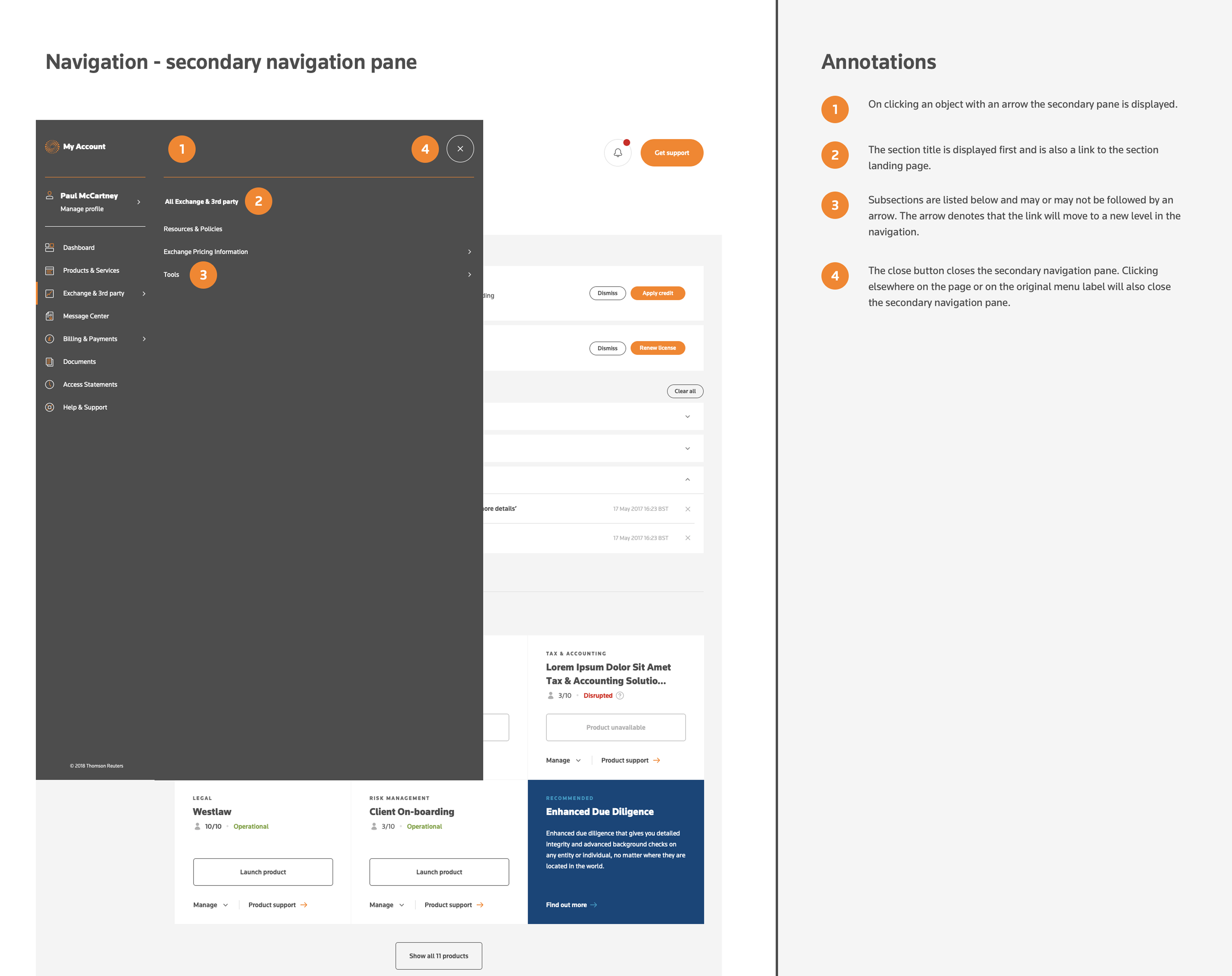Future navigation spec · annotated pane behaviour