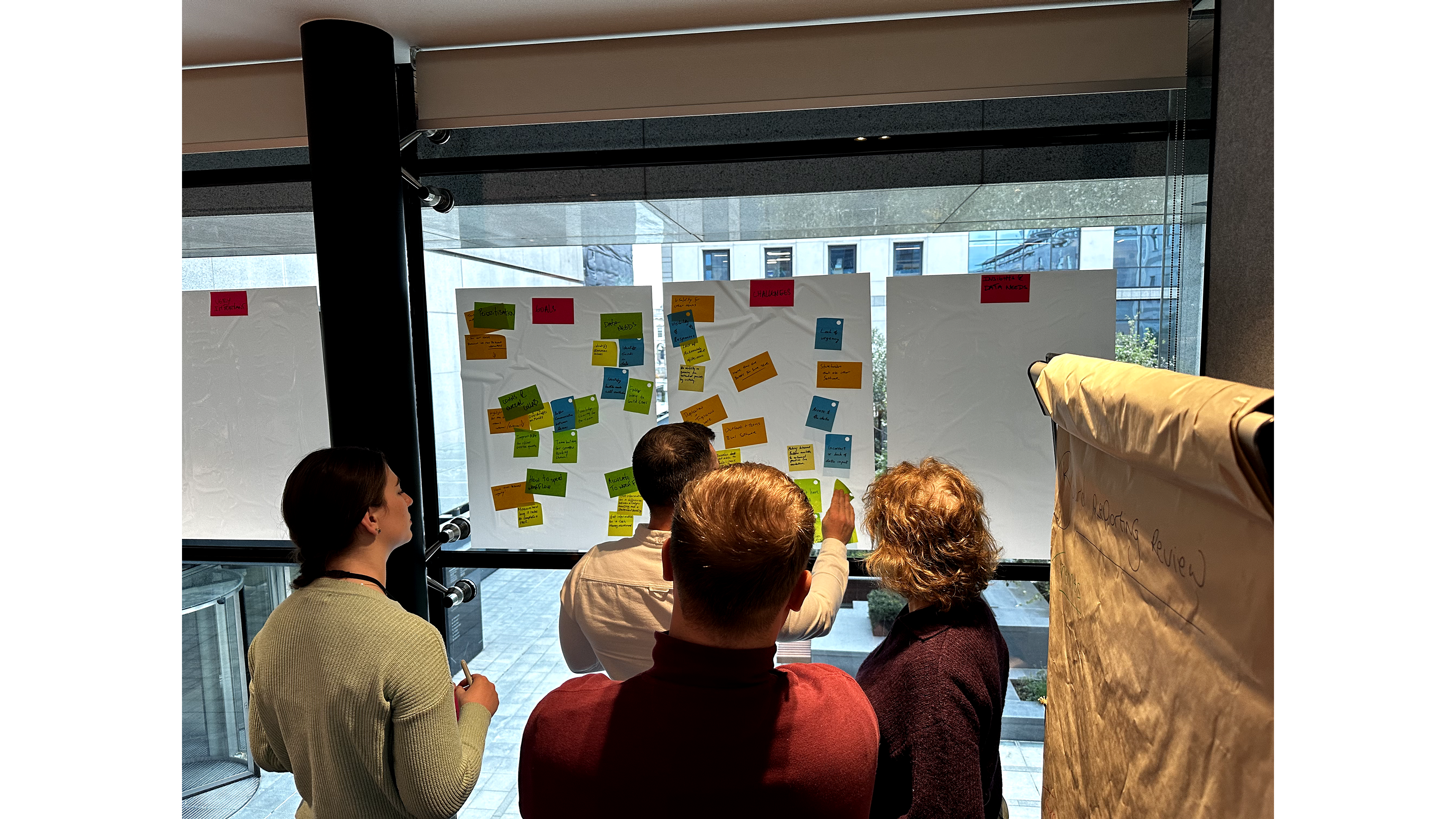 Customer workshop · in-the-room counterpoint to the digital artefacts